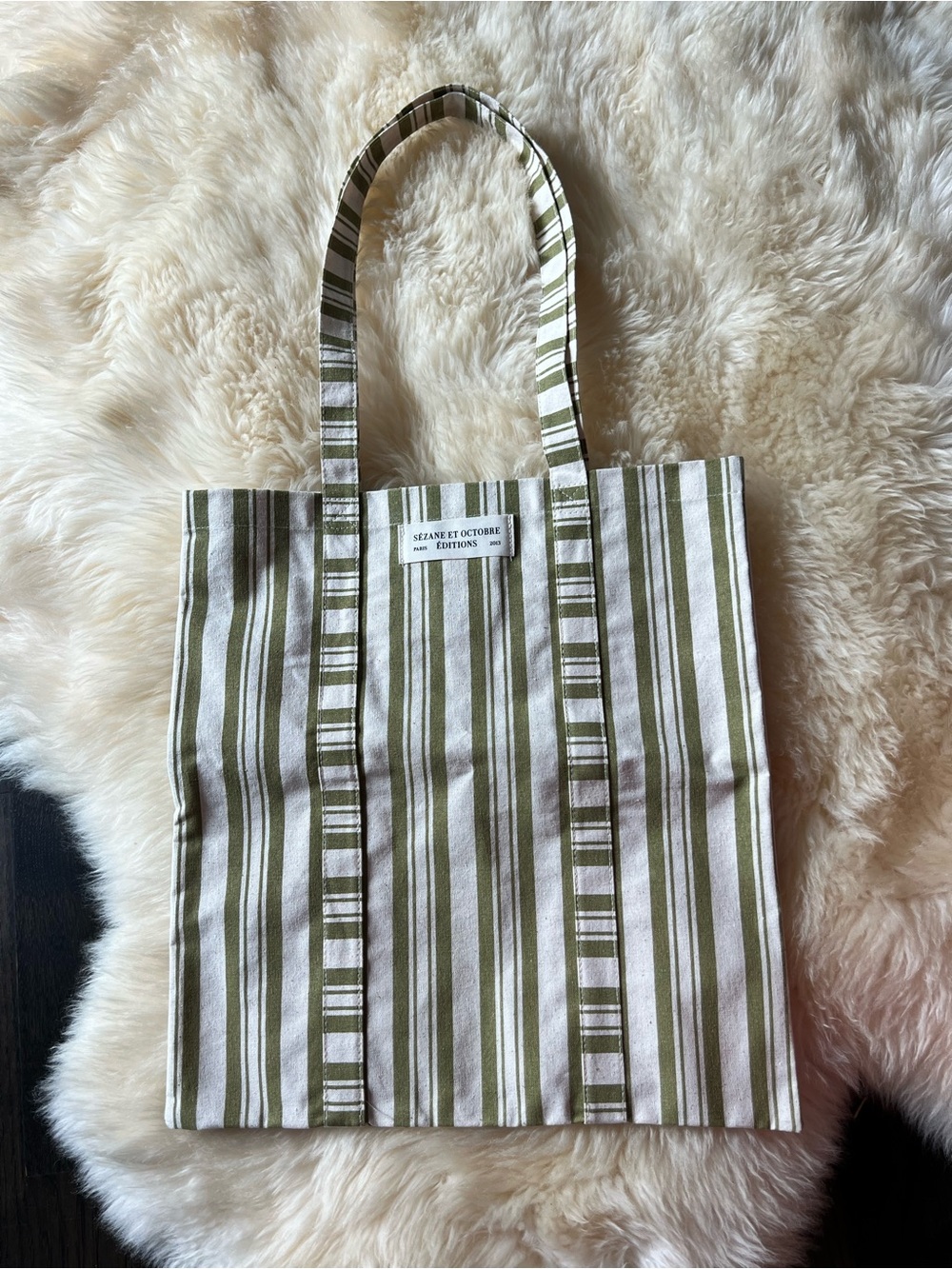 Sezane Et Octobre Editions Tote Green Cream